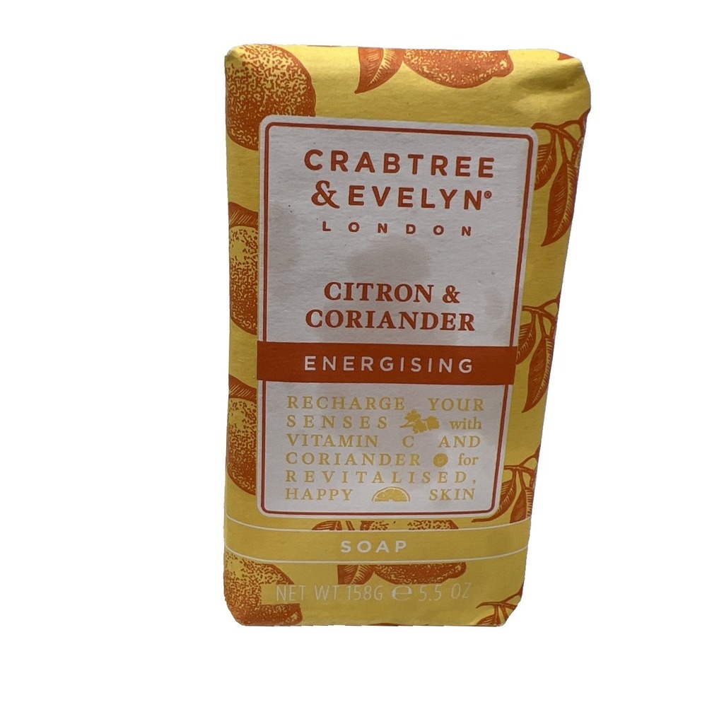 Crabtree & Evelyn Citron Coriander Energising Soap 5.5 oz Recharge Your Senses